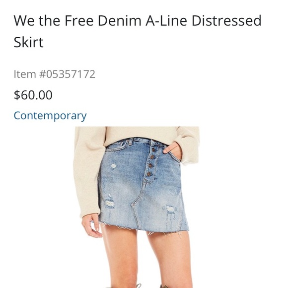 Free People Dresses & Skirts - Free people button front denim skirt